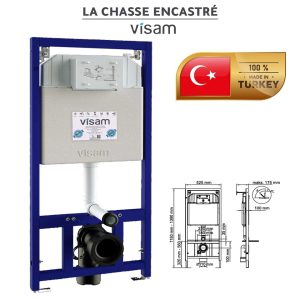 chasse d'eau encastré visam GM